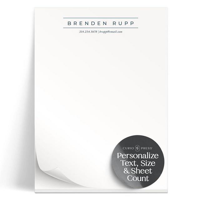 Personalized Notepad, Custom Stationery Note Pad - Customizable with Name and Ink Colors, 50 or 100 Sheets, 3 Sizes - Custom Gift Idea for Men, Women and Professionals - Parallel Pad