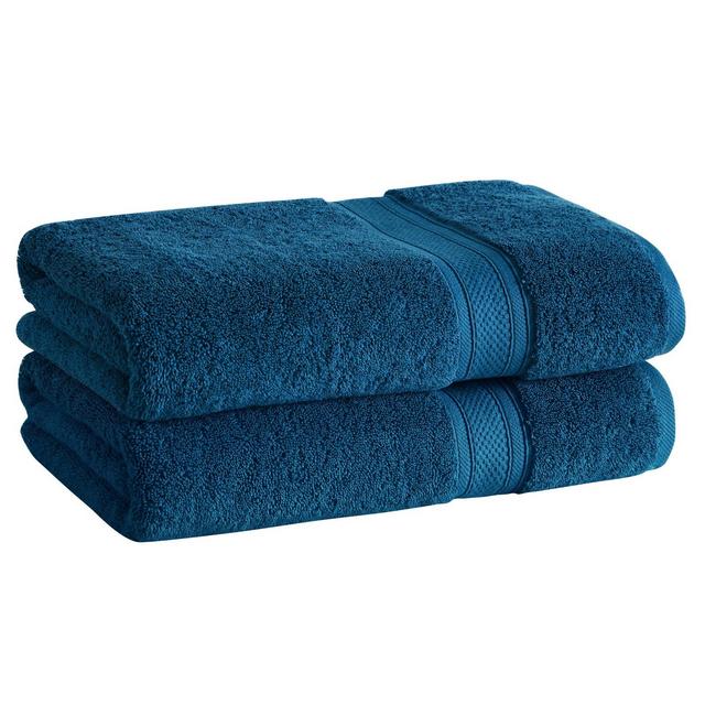 2pk Low Twist Bath Towel Set with Enhanced Microban Blue - Cannon