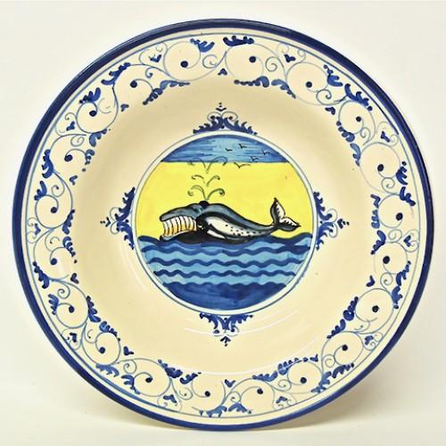 Tuscan Animal Pattern 12″ Serving Bowl: Whale