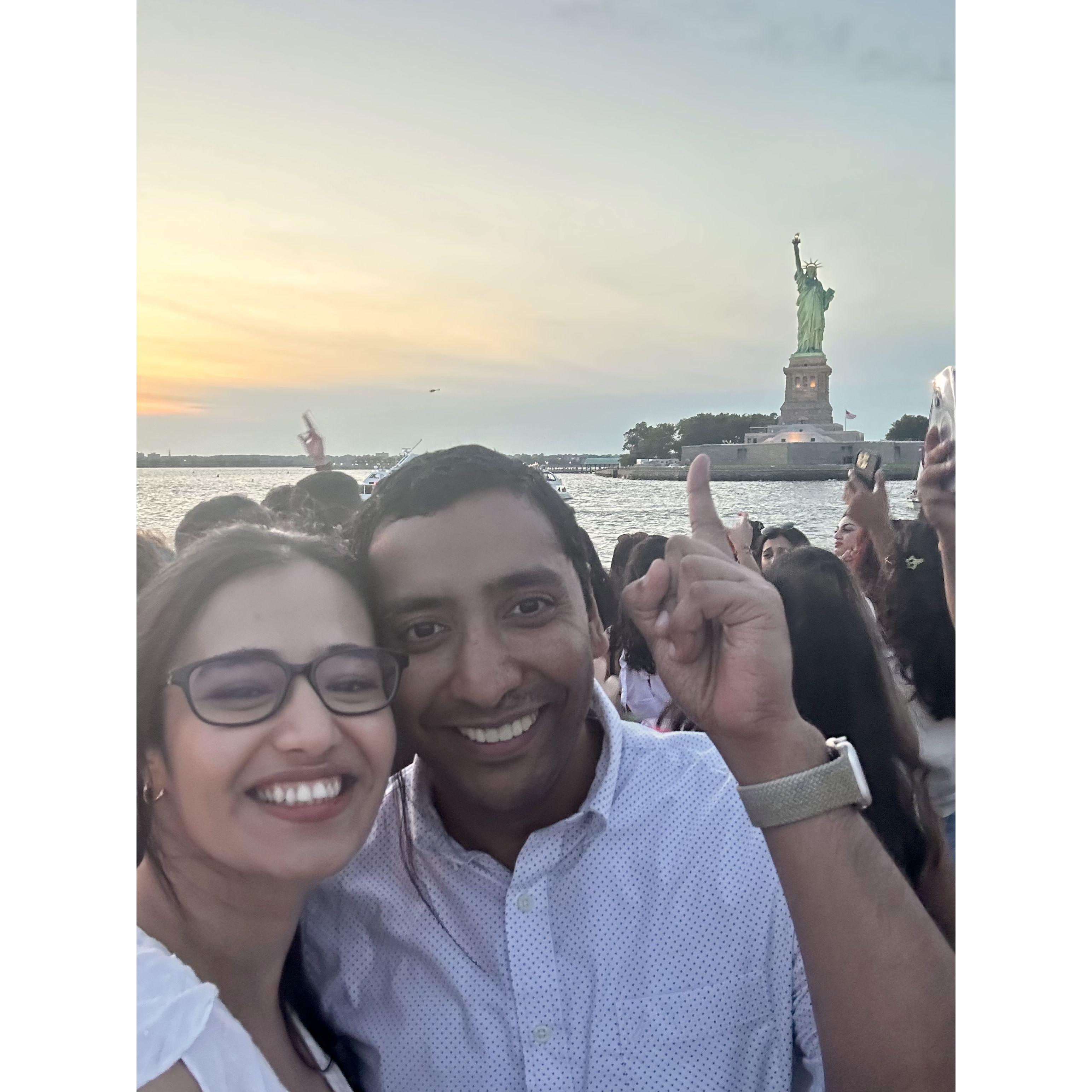 Danced our hearts out to Bollywood music on a cruise through the Hudson River! The lady in the background was vibing with us.