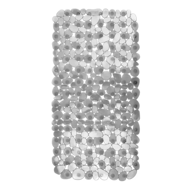 iDESIGN Pebblz Suction Non Slip Bath Mat for Shower Bathtub Stall 26 "x13.5 " Gray