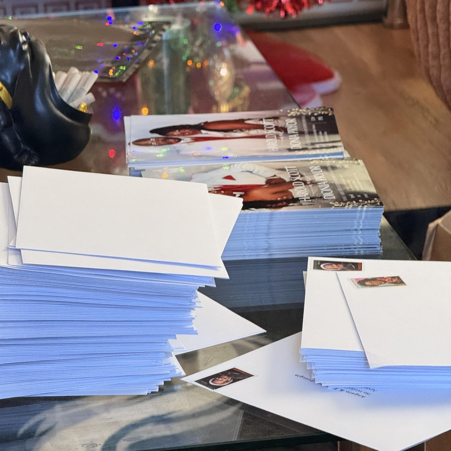 Invitations and rsvp’s for all of our family and close friends