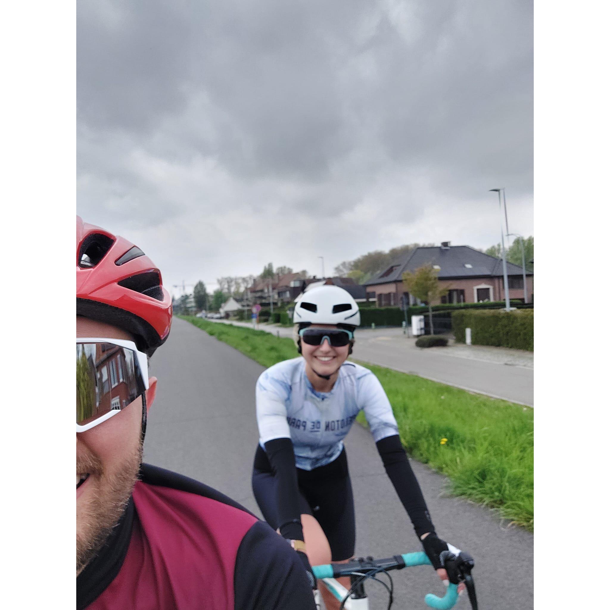 Our first bike ride together