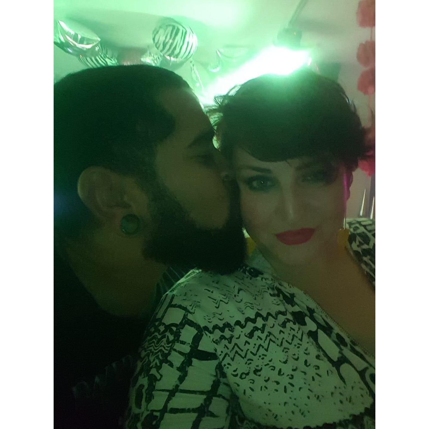 Lovey dovey at an 80's party <3