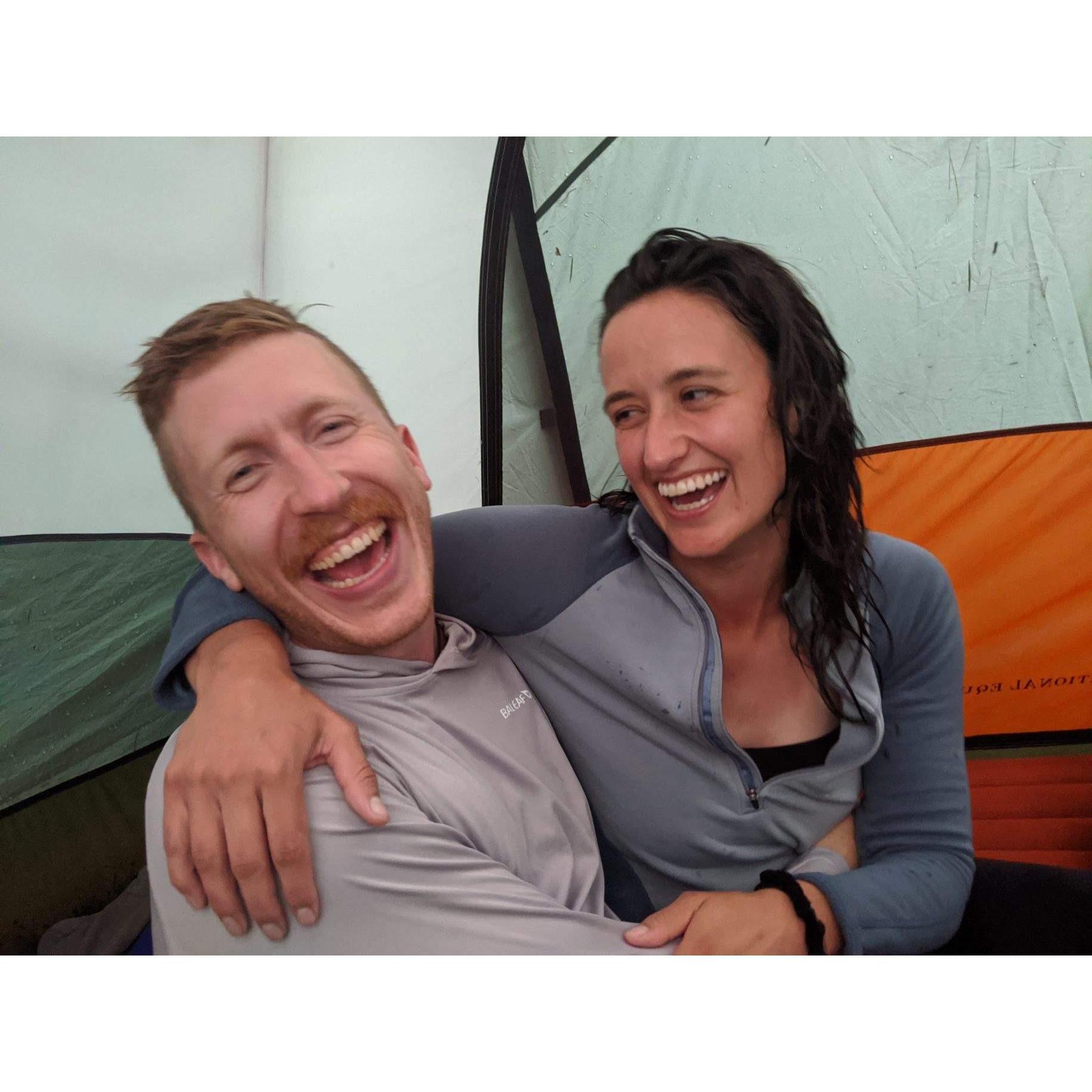 Moments after we proposed to each other in the Boundary Waters, our joy after an adventure of epic proportions captured by Amanda. Not pictured: the bag of rose passed around to celebrate the moment.