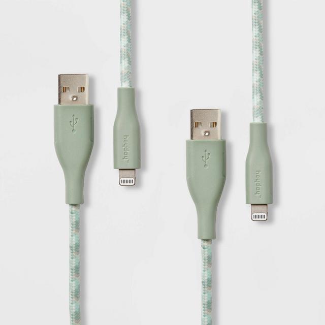 6' Lightning to USB-A 2pk Braided Cable - heyday™ Evergreen