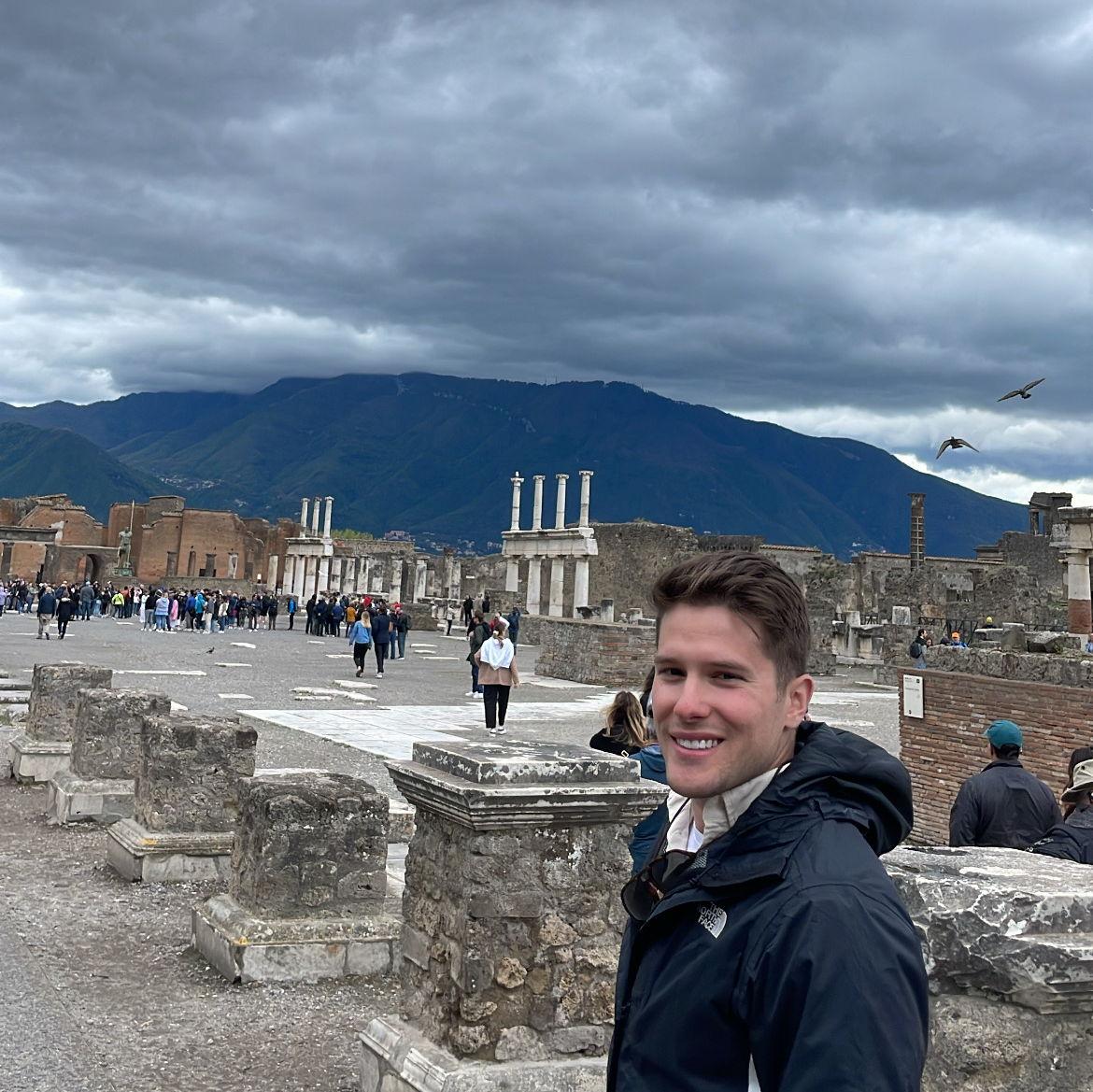 From when we visited Pompeii, that's Mount Vesuvius in the back!