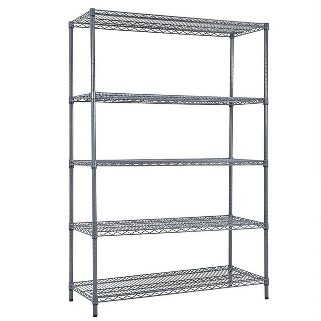 Land Guard 5 Tier Storage Racks and Shelving - 48" L x 20" W x 72" H Heavy Steel Material Pantry Shelves - Each Unit Loads 350 Pounds Wire Shelf, Suitable for Warehouses, Closets, Kitchens
