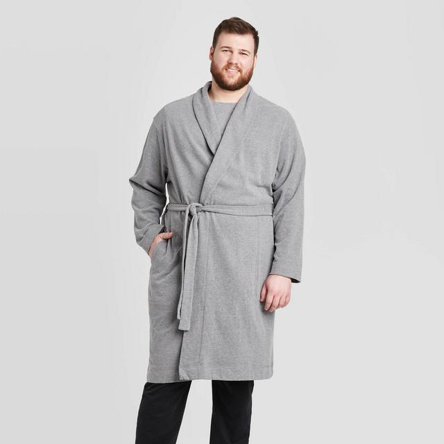 Men's Big & Tall French Terry Robe - Goodfellow & Co™ Gray 2XL/3XL