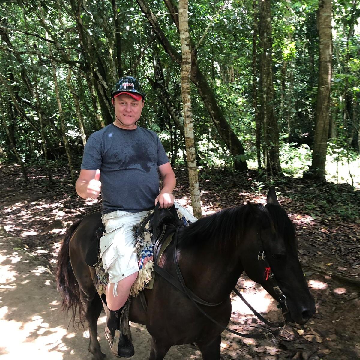 He rode in on a horse