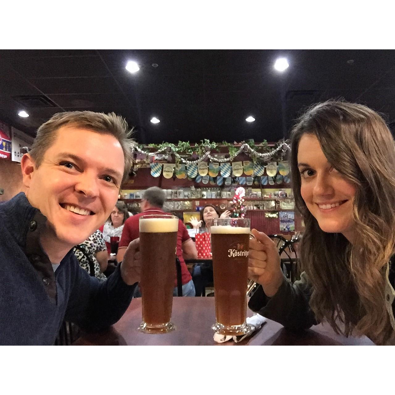 German beer always puts a smile on Sarah's face!