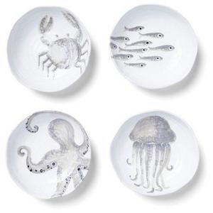 S/4 Marina Pasta Bowls, Ivory/Gray | One Kings Lane