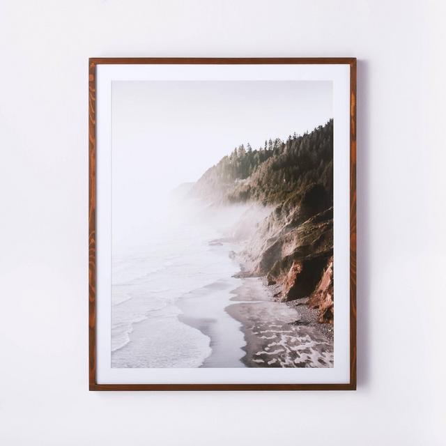 30" x 36" Foggy Oceanside Trees Framed Wall Art - Threshold™ designed with Studio McGee