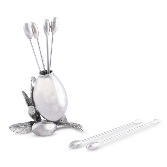 Vagabond House Olive Cheese Picks and Holder Set