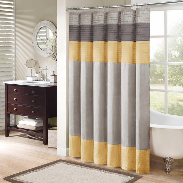 Madison Park Amherst 72-Inch x 72-Inch Shower Curtain in Yellow