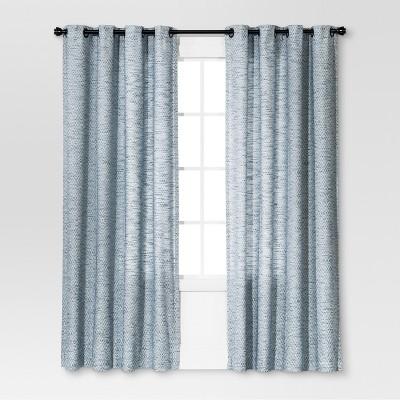 Diamond Weave Window Curtain Panel Blue (54"x95")- Threshold™