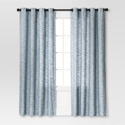 Diamond Weave Window Curtain Panel Blue (54"x95")- Threshold&#8482;