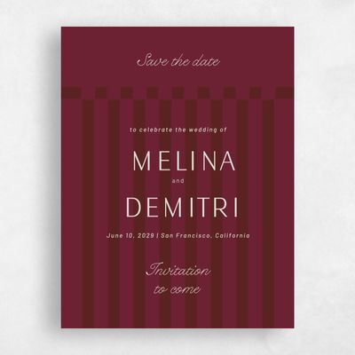 Wine, Red Wedding Save the Date - Sabbia Portrait
