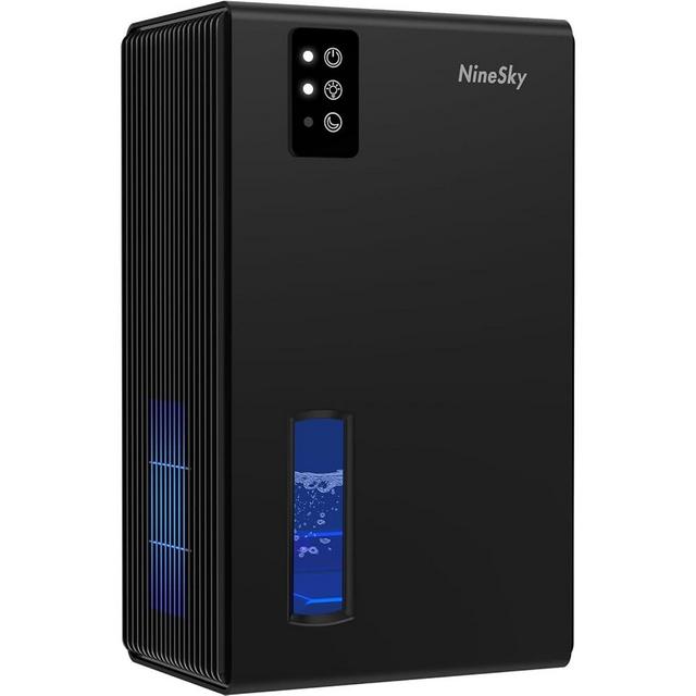 NineSky Dehumidifiers for Home, 95 OZ Water Tank, (1000 sq.ft) Dehumidifiers for Bathroom Bedroom Basement with Auto Shut Off,7 Colors LED Light(Black)