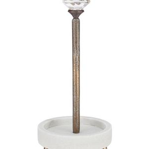 Mud Pie Brass Marble Base Door Knob Paper Towel Holder