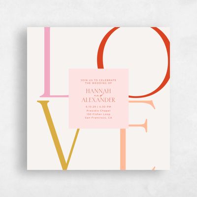 Light Oatmeal, Beige Wedding Invitation - Josephine Square