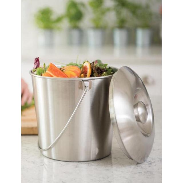 Brushed Stainless Steel Compost Pail