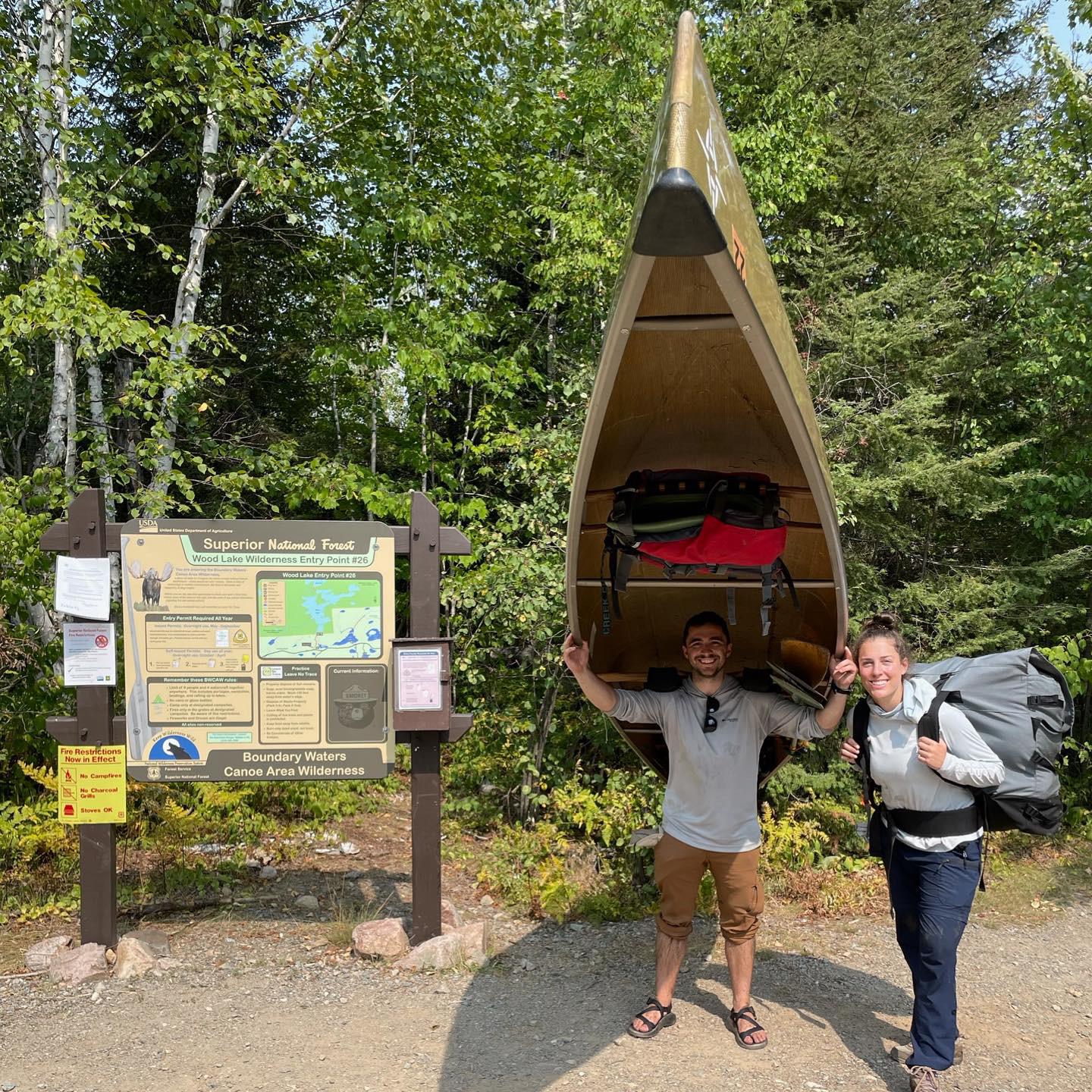 Carrying the Canoe out of the Boundary Waters in Minnesota, August 2021