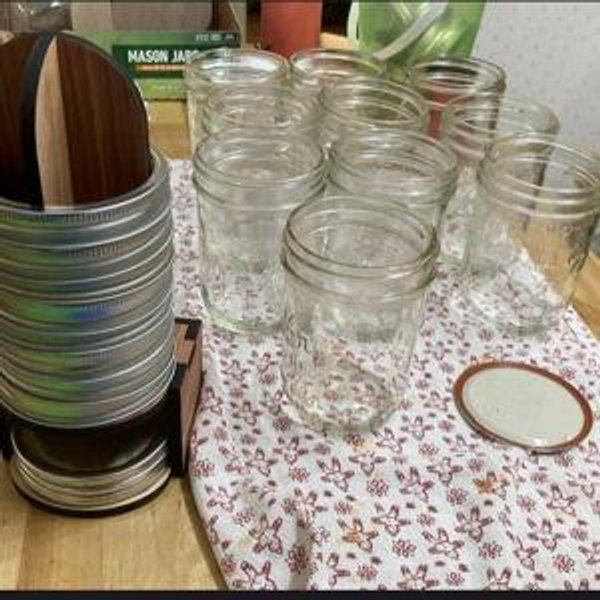 Wooden Mason Jar Lid and Ring Organizer: Rustic Canning Storage