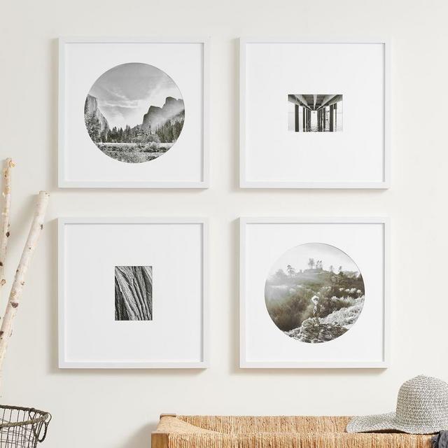 Wood Gallery Frame, 18"x18" (5"x7", 12" Round Opening) - White