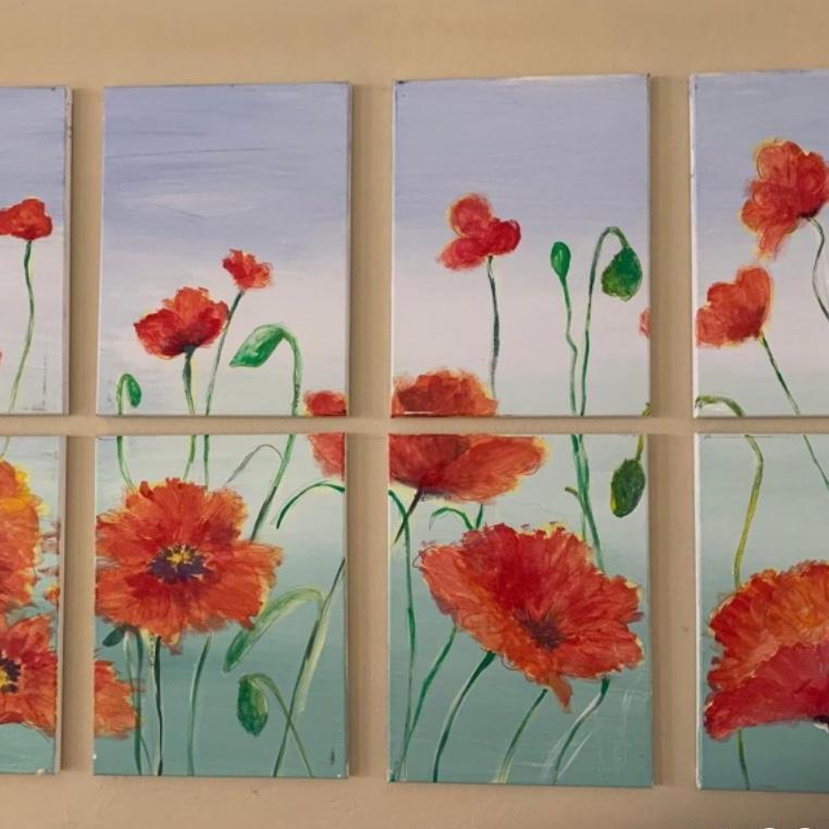 Poppy painting by Elizabeth at Coral Hill