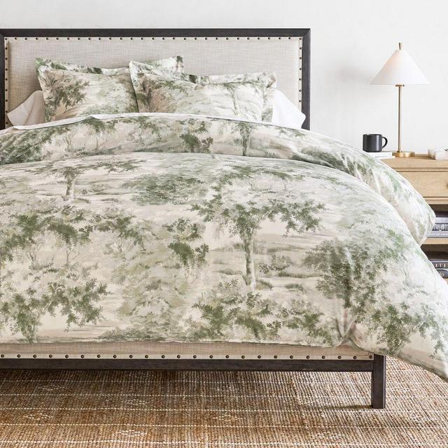 Jardin Toile Duvet Cover, King/Cal. King, Green