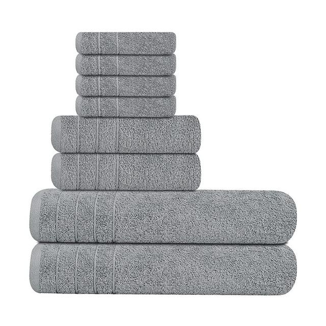 Tens Towels Bath Towels Set, 2 Extra Large Bath Towels, 2 Hand Towels, 4 Washcloths, 100% Cotton Towels, Lighter Weight & Super Absorbent, Quick Dry, Bathroom Towels Set for Daily Use (Set of 8)