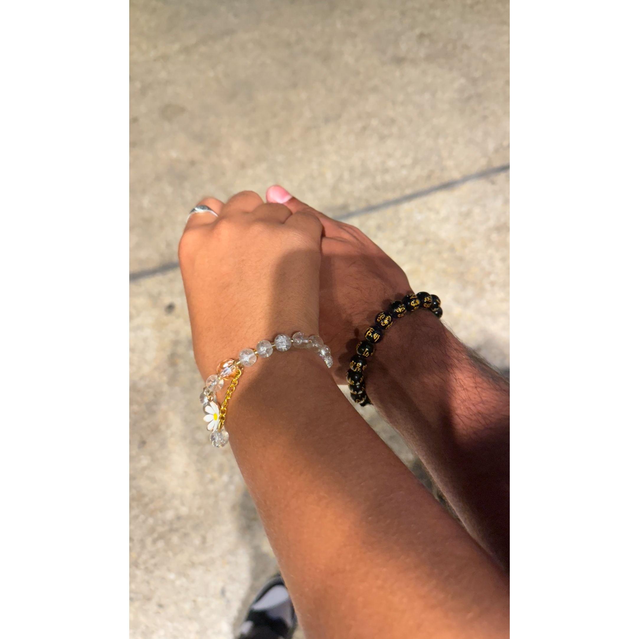 A monk chose out bracelets that fit us perfectly