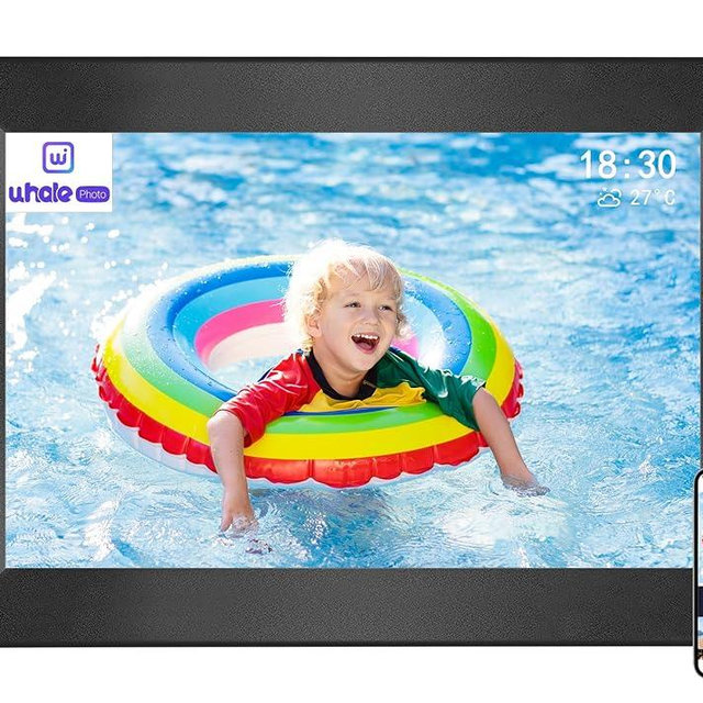 Uhale Digital Picture Frame WiFi Smart Picture Frames 10.1" HD IPS Touch Screen Digital Photo Frame, Auto-Rotate,16GB Storage,Using Free Apps Easy Share Photos and Videos-Gifts for Family and Friends
