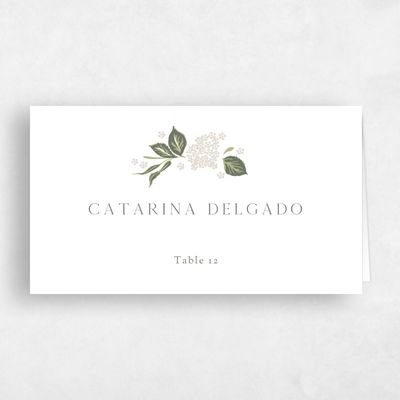 Classic Greige, White Wedding Place Card - Colette