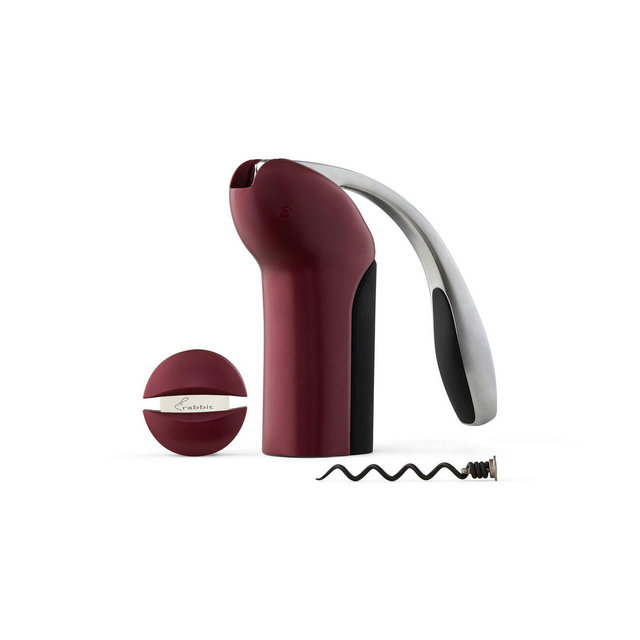 Rabbit Vertical Lever Corkscrew with Foil Cutter, Merlot