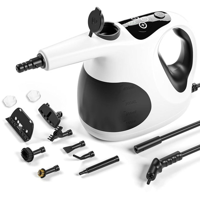 Handheld Steam Cleaner for Home – 3s Instant Heat-Up, Lightweight, and Easy Refill – Portable Steamer for Grout, Furniture, Kitchen, and More(White)