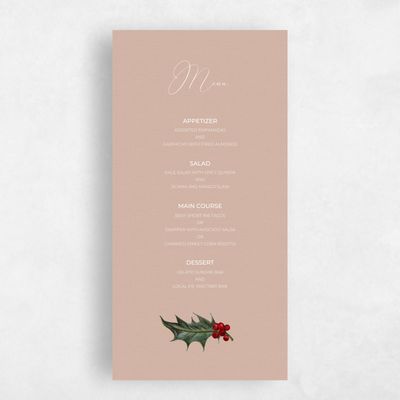 Blush, Pink Wedding Menu - Belvoir