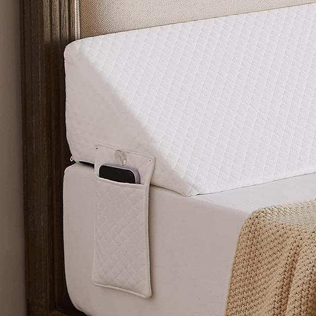 HomeMate Queen Size（60"x10"x6"） Bed Wedge Pillow Stopper, Bed Gap Filler(0-8"), Headboard Pillow, Triangle Bloster Pillow Wedge, Mattress Wedge Pillow to Fill The Gap Between Headboard and Mattress
