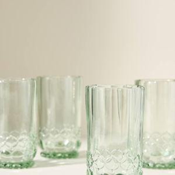Savannah Glass Tumblers, Set of 4 - Mint