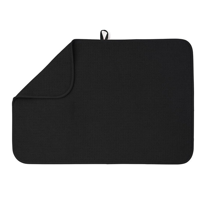 Bellemain XXL Dish Mat Microfiber Dish Drying Mat, Super absorbent (Black, 17" x 24")