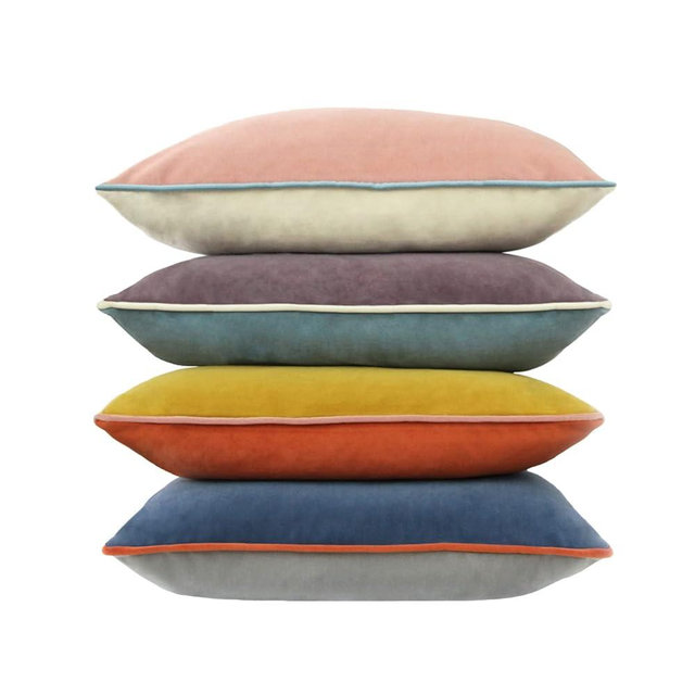 Btyrle Velvet Throw Pillow Covers 18x18 Inch Set of 4 Decorative Velour Pillowcases Double-Colored Cushion Covers for Sofa Couch,Warm-Edge