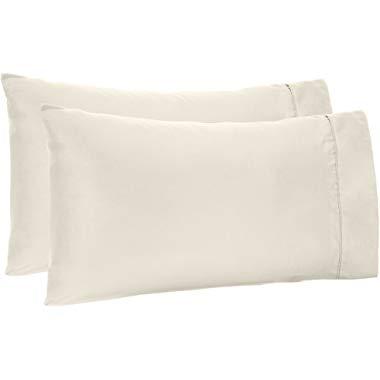 AmazonBasics Light-Weight Microfiber Pillowcases - 2-Pack, Standard, Cream