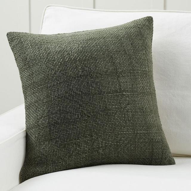 Faye Linen Textured Pillow Cover, 20 x 20", Grape Leaf