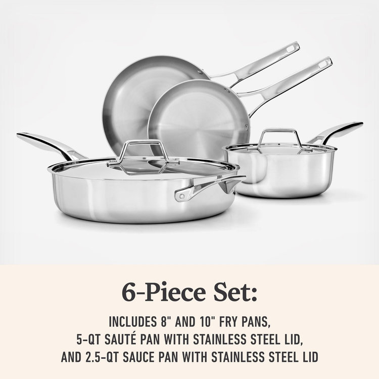 Calphalon, Premier Stainless Steel 6-Piece Cookware Set | Zola