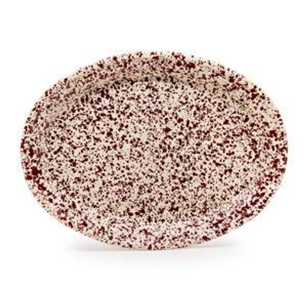 Splatter Oval Platter (Burgundy)