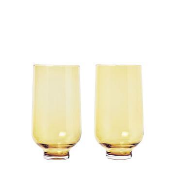 Flow Glassware (Set of 2) - Tall Gold