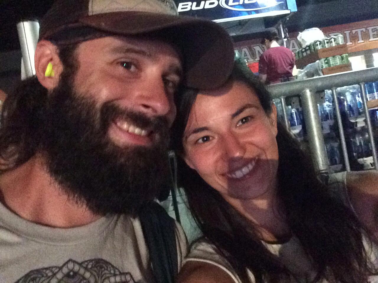 We met at a concert, and we love attending as many as we can afford! John wears his ear plugs when Alli drags him to the Bassnectar shows, though.
