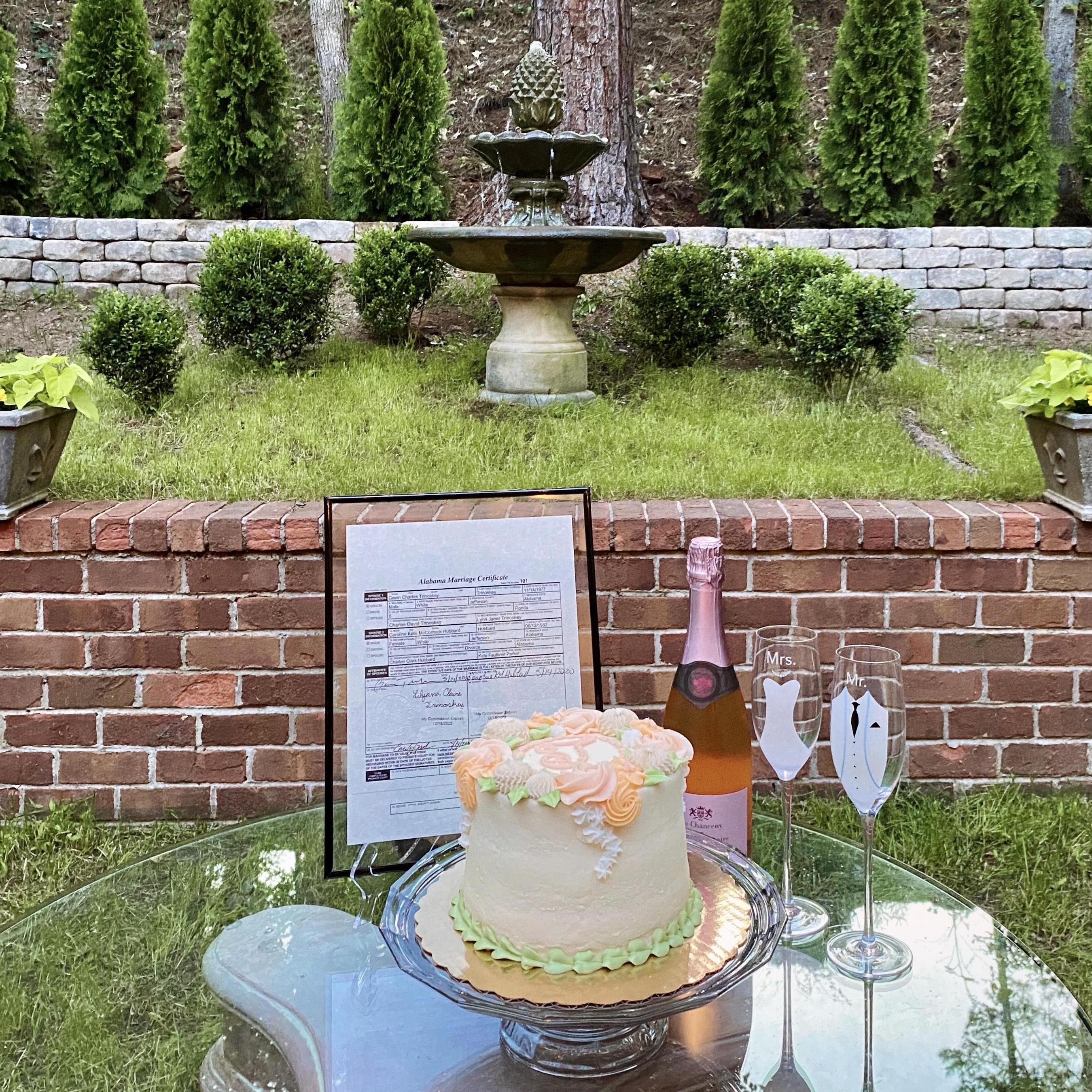 Our head table in the garden!