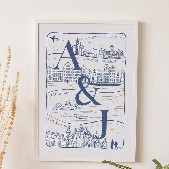 Personalised Couples Illustration | Bespoke Travel Memories Illustration | Personalised Travel Art for Couples | Wedding Print | Valentine
